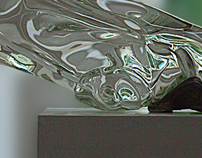 Stan Przejściowy, 27cm x 21cm, szkło, stal, 2016r